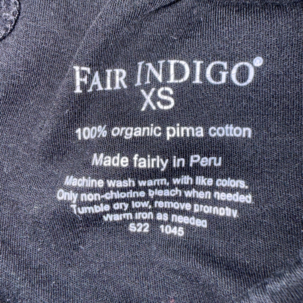 FAIR INDIGO Women's Organic 100% Cotton Leggings XS BLACK - Picture 3 of 6